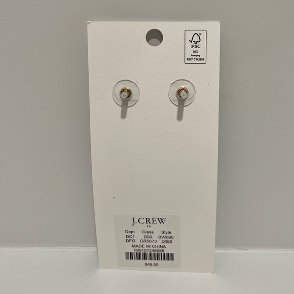 NWT J. Crew Factory Champagne Beaded Rhinestone Dangly Statement Earrings - Picture 4 of 4